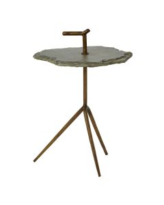 Rany Stone Top Side Table In Grey