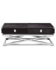 Kensington Townhouse Coffee Table In Black With Cross Base