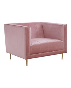 Otylia Velvet Upholstered Armchair In Pink
