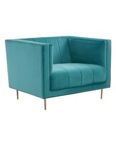 Otylia Velvet Upholstered Armchair In Green