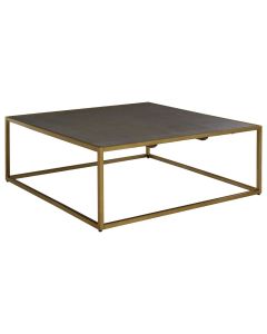 Kempton Wooden Coffee Table In Brown With Metal Frame