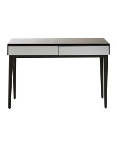 Rovigo Mirrored Glass Console Table With Black Wooden Base