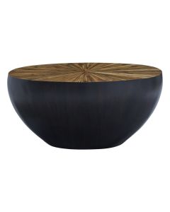 Gabelle Wooden Console Table In Bamboo And Black