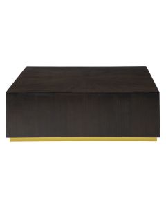 Gabelle Square Wooden Coffee Table In Dark Brown
