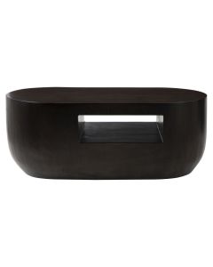 Gabelle Oblong Wooden Coffee Table In Dark Brown