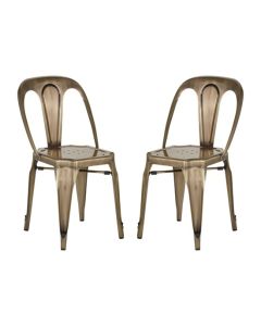 Grange Brass Metal Dining Chairs In Pair