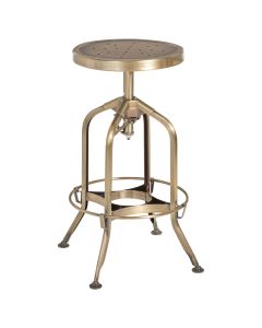 Gator Adjustable Steel Industrial Style Stool In Brass