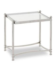 Axminster Clear Glass Side Table With Silver Metal Frame