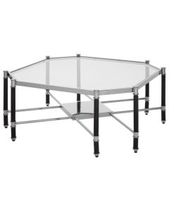 Altay Clear Glass Coffee Table With Silver And Chrome Legs