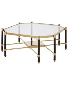 Altay Clear Glass Coffee Table With Champagne Frame