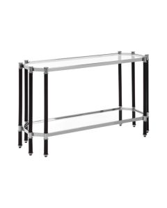 Altay Clear Glass Console Table With Silver And Chrome Legs