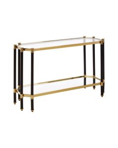 Altay Clear Glass Console Table With Champagne Frame