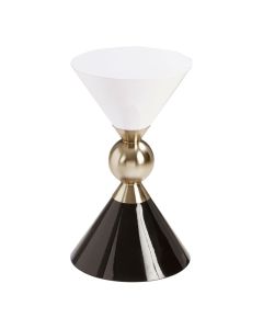 Martini Round Wooden Side Table In White And Black