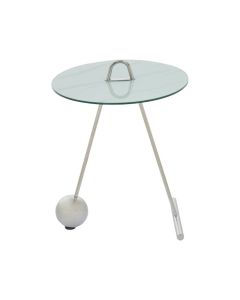 Orton Glass End Table In Clear With Silver Metallic Frame