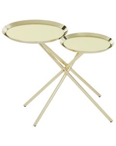 Orton Mirrroed Glass Side Table With Gold Stainless Steel Legs