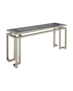 Orton Glass Top Console Table With Gold Stainless Steel Legs