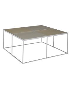 Orton Glass Top Coffee Table With Chrome Stainless Steel Frame