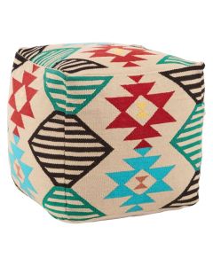 Clutton Square Textile Fabric Pouffe In Assorted Colours