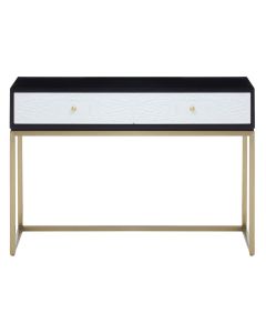 Dumas Wooden Console Table In Black And White With 2 Drawers