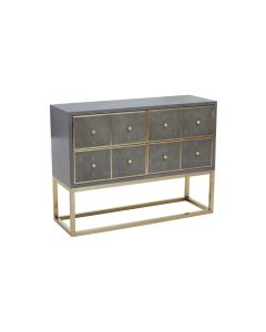 Deskey Wooden Console Table In Shagreen Effect With 4 Drawers