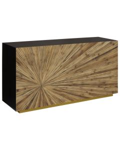 Gabelle Rubberwood Console Table In Bamboo With Gold Base