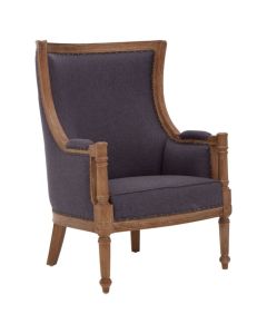 Cabra Graphite Fabric Upholstered Armchair With Sweeping Arms