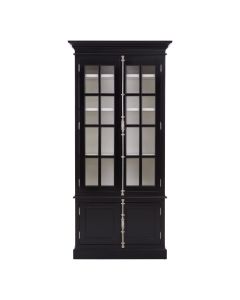Covent Wooden Display Cabinet With 4 Glass Doors In Black