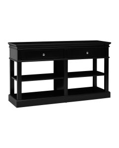 Covent Wooden Console Table In Black With 2 Drawers