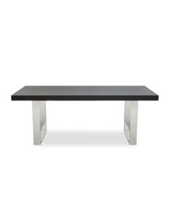 Ulmus Rectangular Wooden Dining Table In Black With Metal Legs