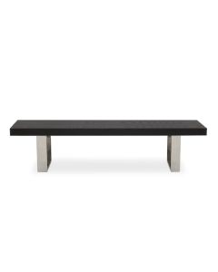 Ulmus Rectangular Wooden Dining Bench In Black