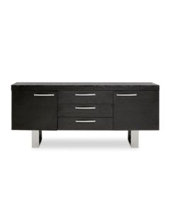 Solihull Wooden Sideboard In Black With 2 Doors And 3 Drawers