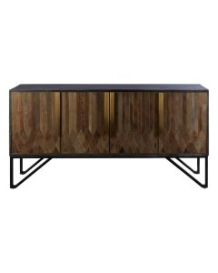 Zeal Wooden Sideboard In Natural And Black With 4 Doors
