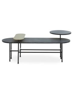 Serrano Black Oak Veneering Coffee Table With Black Metal Frame