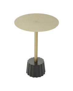 Cadfan Metal Side Table In Gold With Black Base