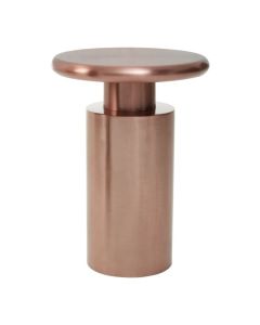 Cadfan Round Metal Side Table In Copper