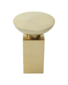 Cadfan Round Metal Side Table In Gold