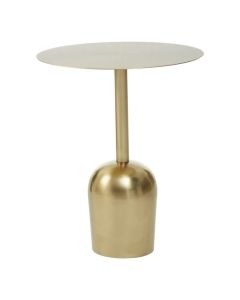 Cadfan Round Industrial Metal Side Table In Gold