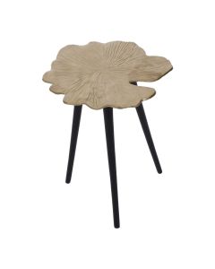 Prato Small Aluminium Ginkgo Leaf Side Table In Gold