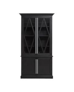 Lyon Wooden Display Cabinet With 4 Doors In Matt Black