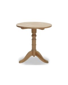 Lyon Round Wooden Side Table In Oak