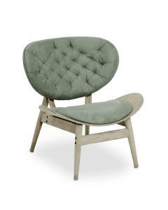 Vince Velvet Accent Chair In Green With Button Details