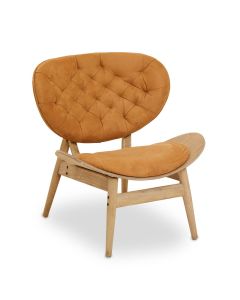Vince Velvet Accent Chair In Dijon With Button Details