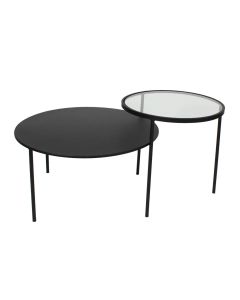 Trento Clear Glass Coffee Table With Black Metal Frame