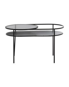 Trento Clear Glass Top Metal Coffee Table In Black