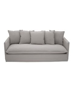 Alnwick Fabric 3 Seater Sofa With Cushions In Grey