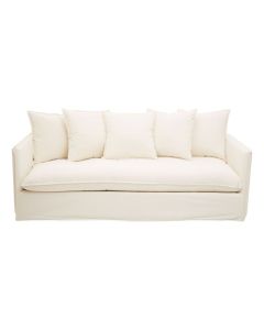 Alnwick Fabric 3 Seater Sofa With Cushions In Cream