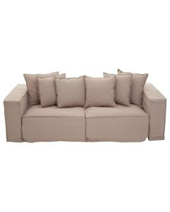 Macrae Fabric 3 Seater Sofa With Cushions In Grey
