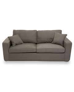 Valensole Fabric 3 Seater Sofa In Grey With Wood Legs
