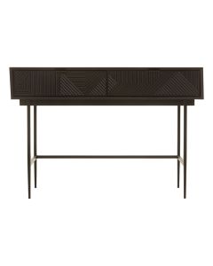 Jakara Wooden Console Table In Black With 2 Drawers