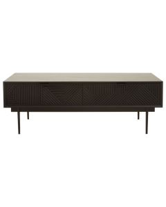 Jakara Wooden Coffee Table In Black With 2 Drawers